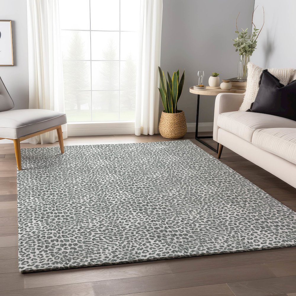 Premium Machine Washable Mayfield  Gray 10' x 14' Rug. Picture 5