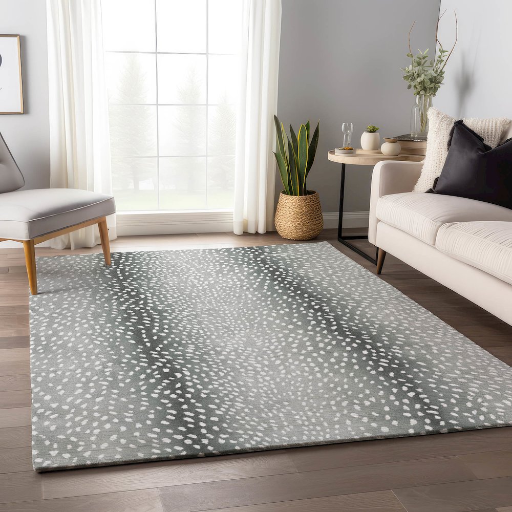 Premium Machine Washable Mayfield  Gray 10' x 14' Rug. Picture 5