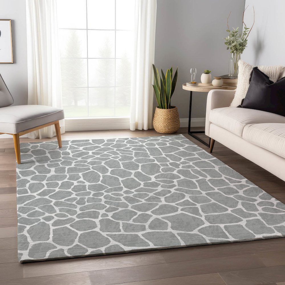 Premium Machine Washable Mayfield  Gray 10' x 14' Rug. Picture 5