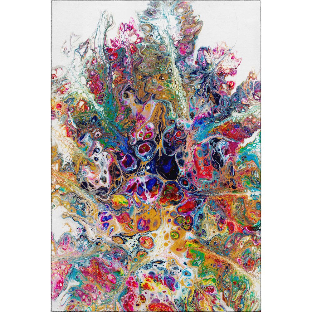 Premium Machine Washable Mayfield  Kaleidoscope 10' x 14' Rug. Picture 1
