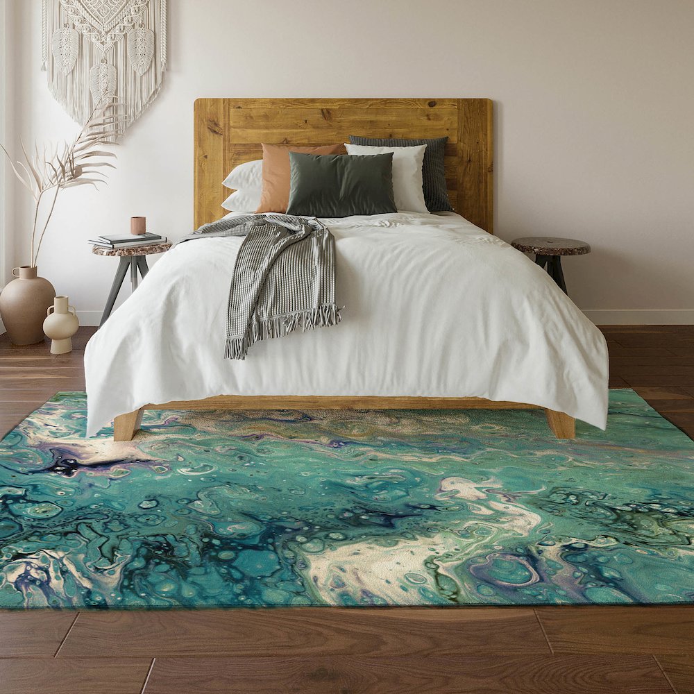 Premium Machine Washable Mayfield  Seaglass 10' x 14' Rug. Picture 6
