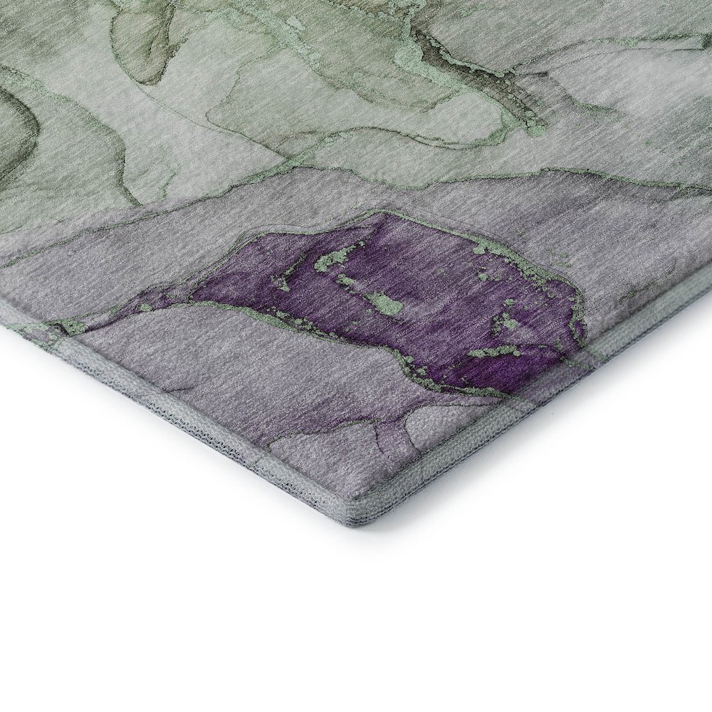 Premium Machine Washable Mayfield  Green 8' x 8' Round Rug. Picture 3