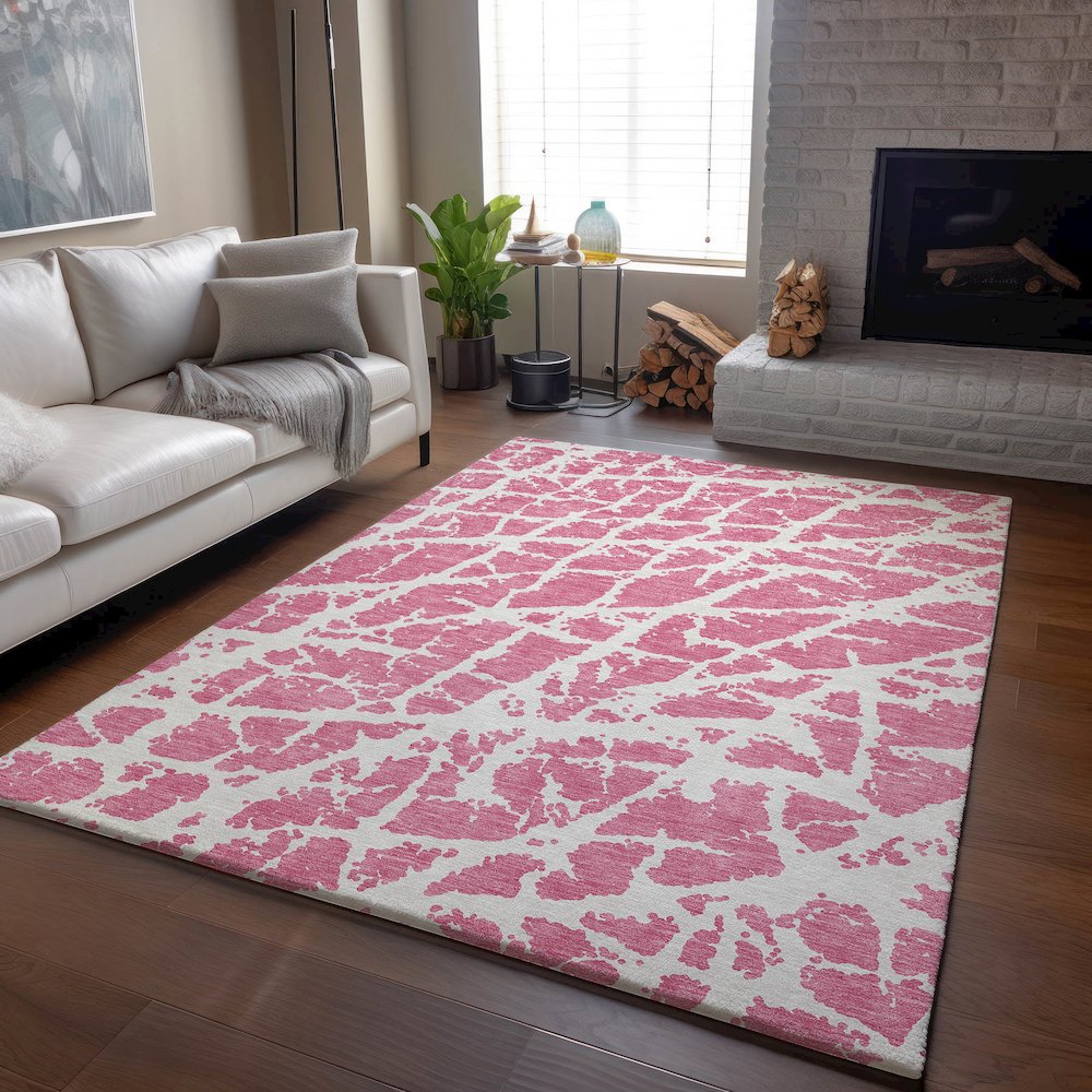 Premium Machine Washable Mayfield  Pink 10' x 14' Rug. Picture 6