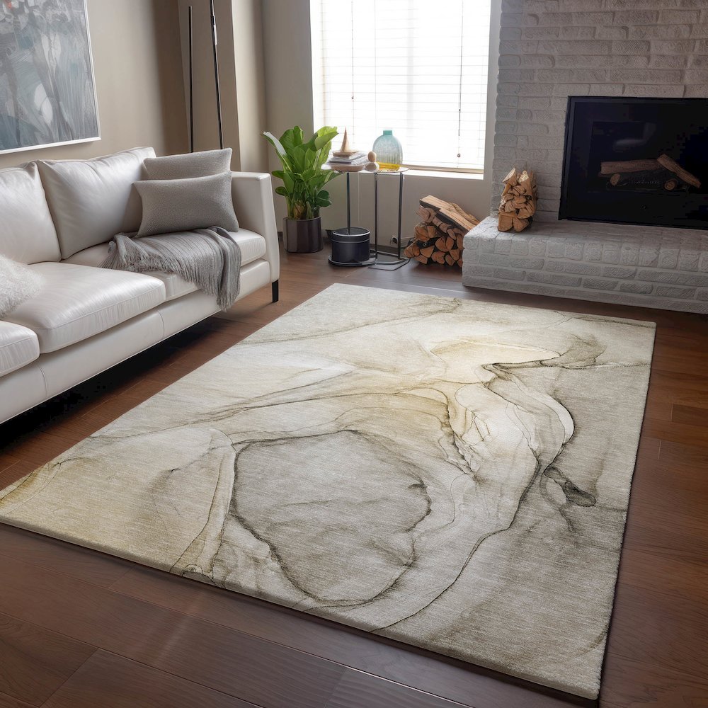 Premium Machine Washable Mayfield  Beige 10' x 14' Rug. Picture 6