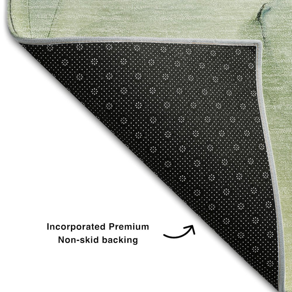 Premium Machine Washable Mayfield  Green 8' x 8' Round Rug. Picture 2