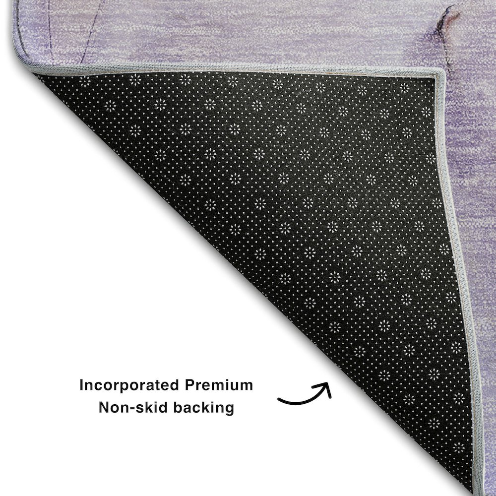 Premium Machine Washable Mayfield  Purple 8' x 8' Round Rug. Picture 2