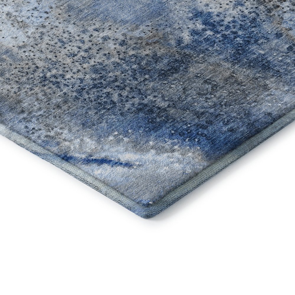Premium Machine Washable Mayfield  Navy 8' x 8' Round Rug. Picture 3