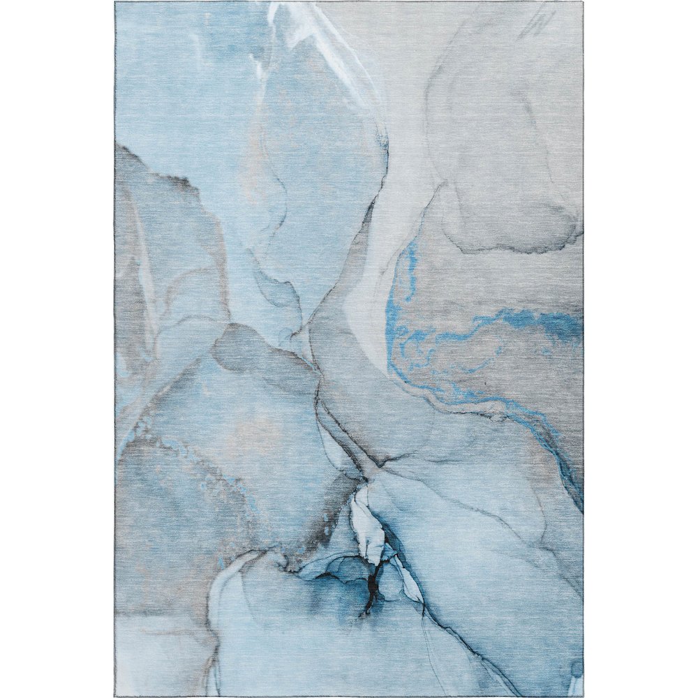 Premium Machine Washable Mayfield  Blue 10' x 14' Rug. Picture 1