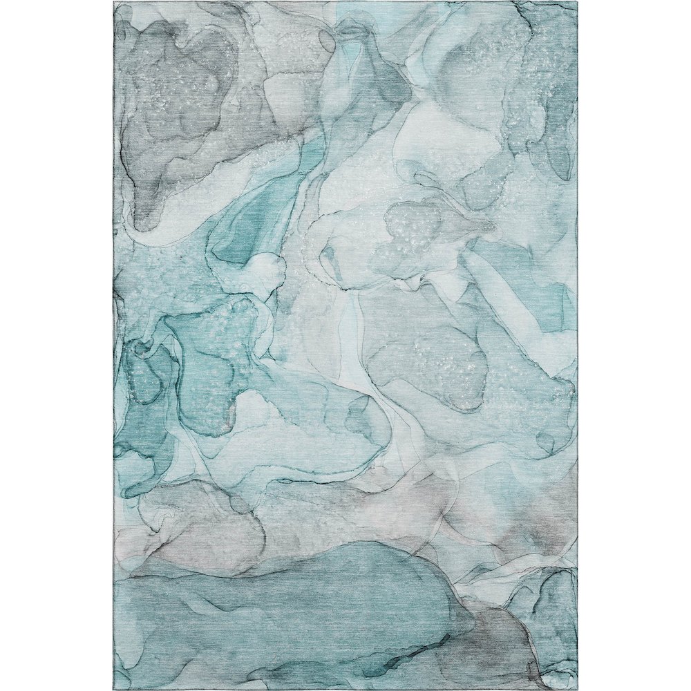 Premium Machine Washable Mayfield  Teal 10' x 14' Rug. Picture 1