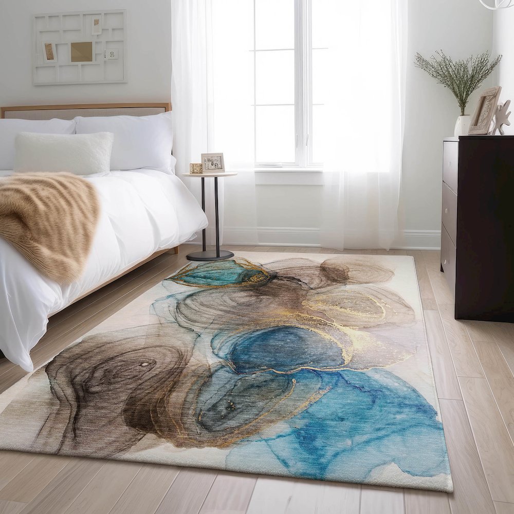 Premium Machine Washable Mayfield  Beige 10' x 14' Rug. Picture 5