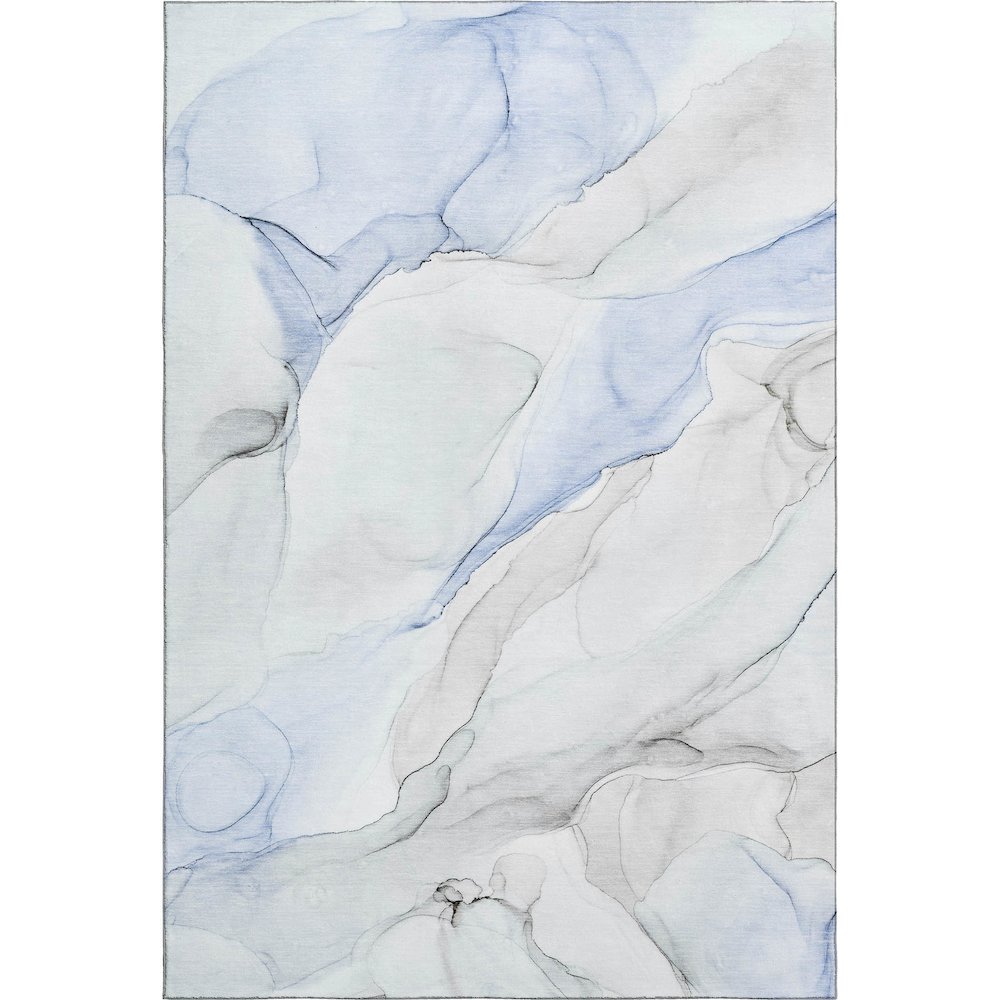 Premium Machine Washable Mayfield  Blue 10' x 14' Rug. Picture 1