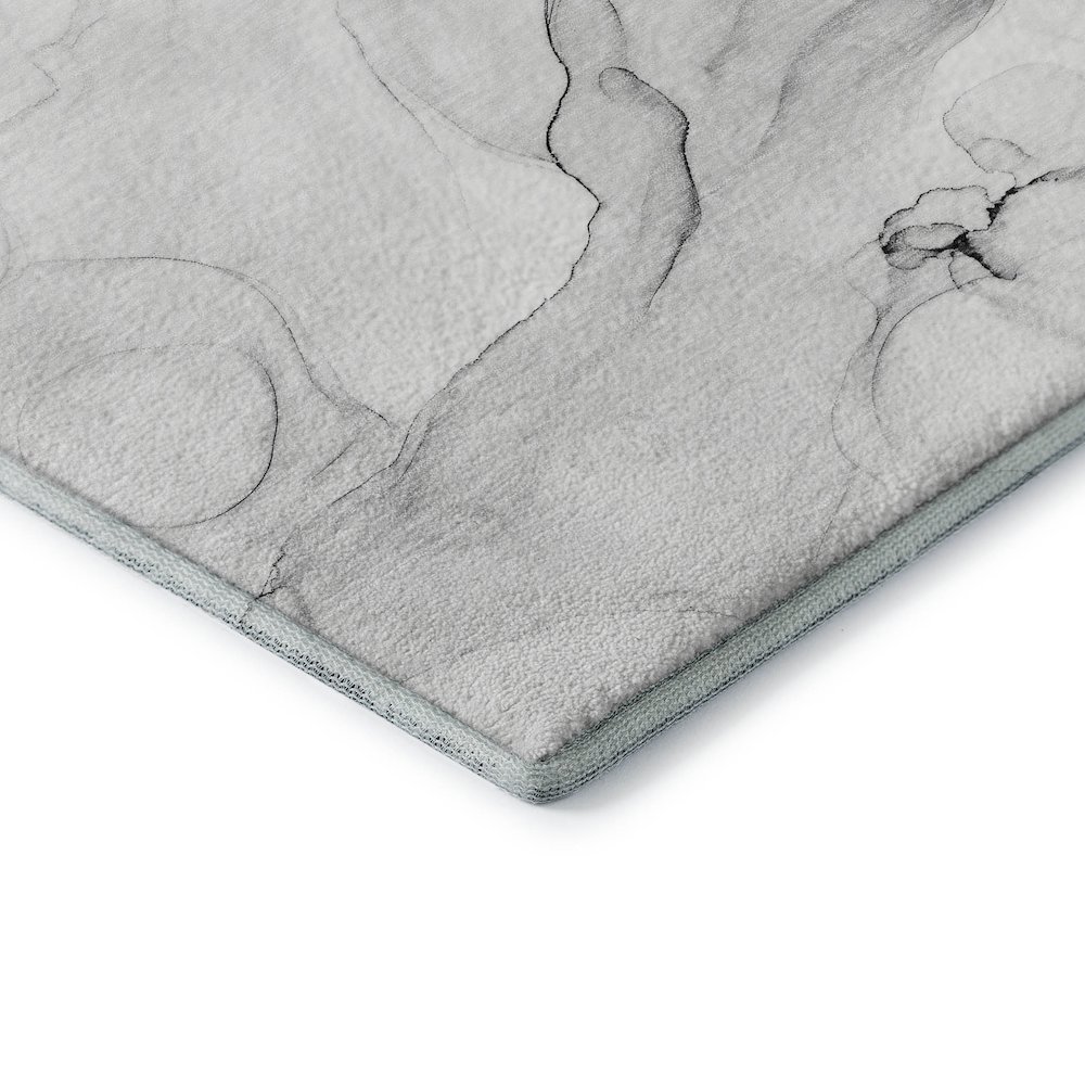 Premium Machine Washable Mayfield  Gray 8' x 8' Round Rug. Picture 3