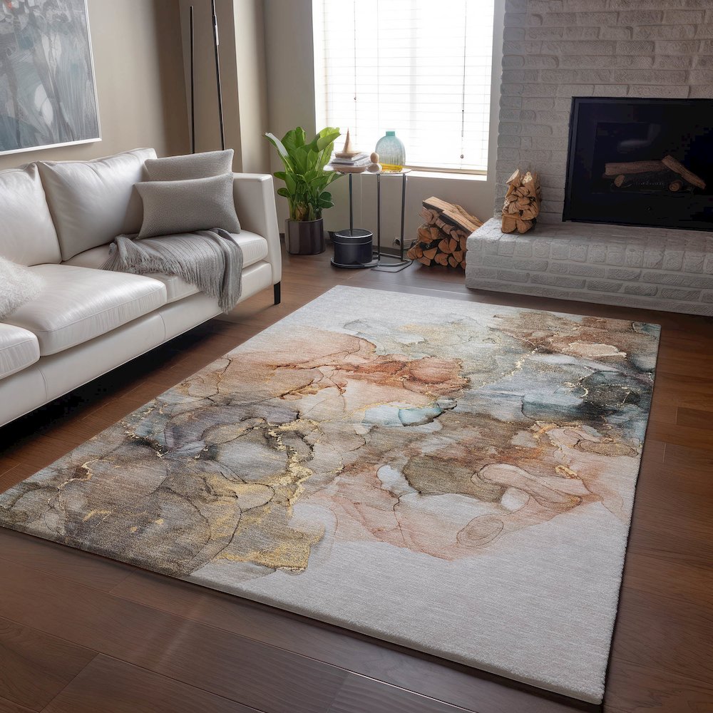 Premium Machine Washable Mayfield  Beige 10' x 14' Rug. Picture 6