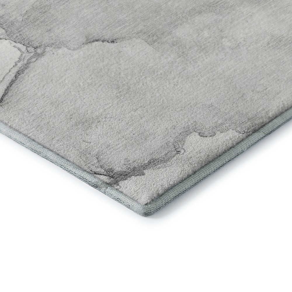 Premium Machine Washable Mayfield  Silver 8' x 8' Round Rug. Picture 3