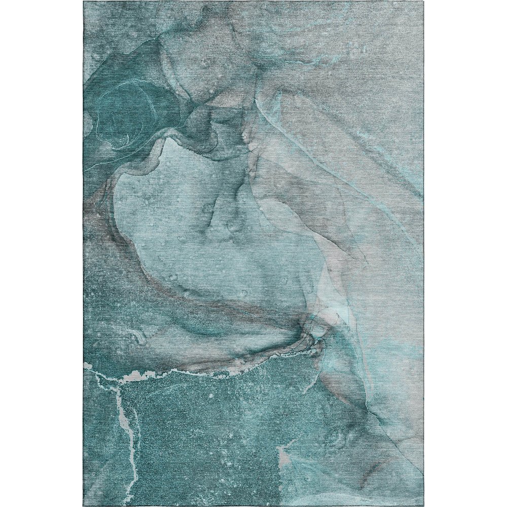 Premium Machine Washable Mayfield  Teal 10' x 14' Rug. Picture 1