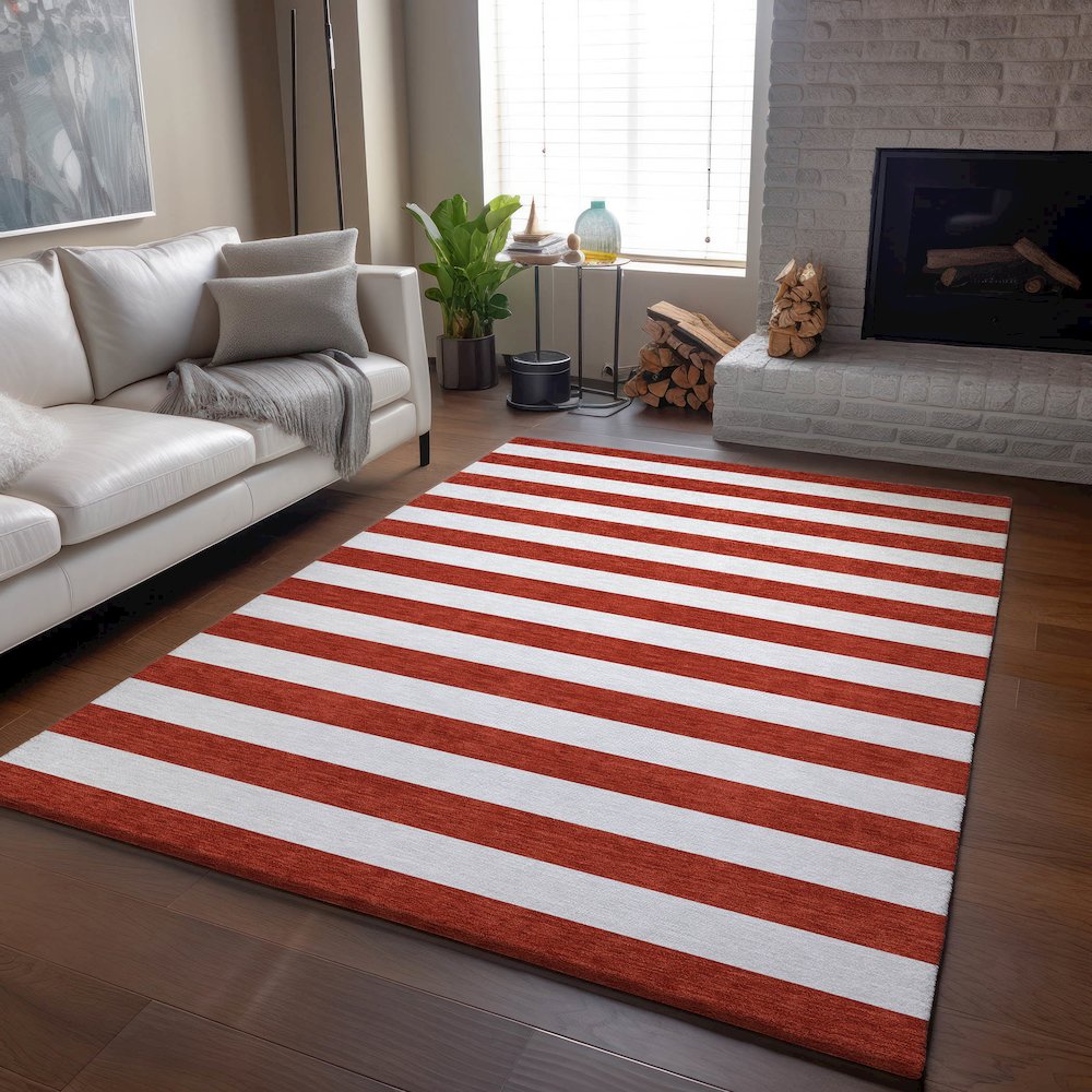 Premium Machine Washable Mayfield  Red 10' x 14' Rug. Picture 6