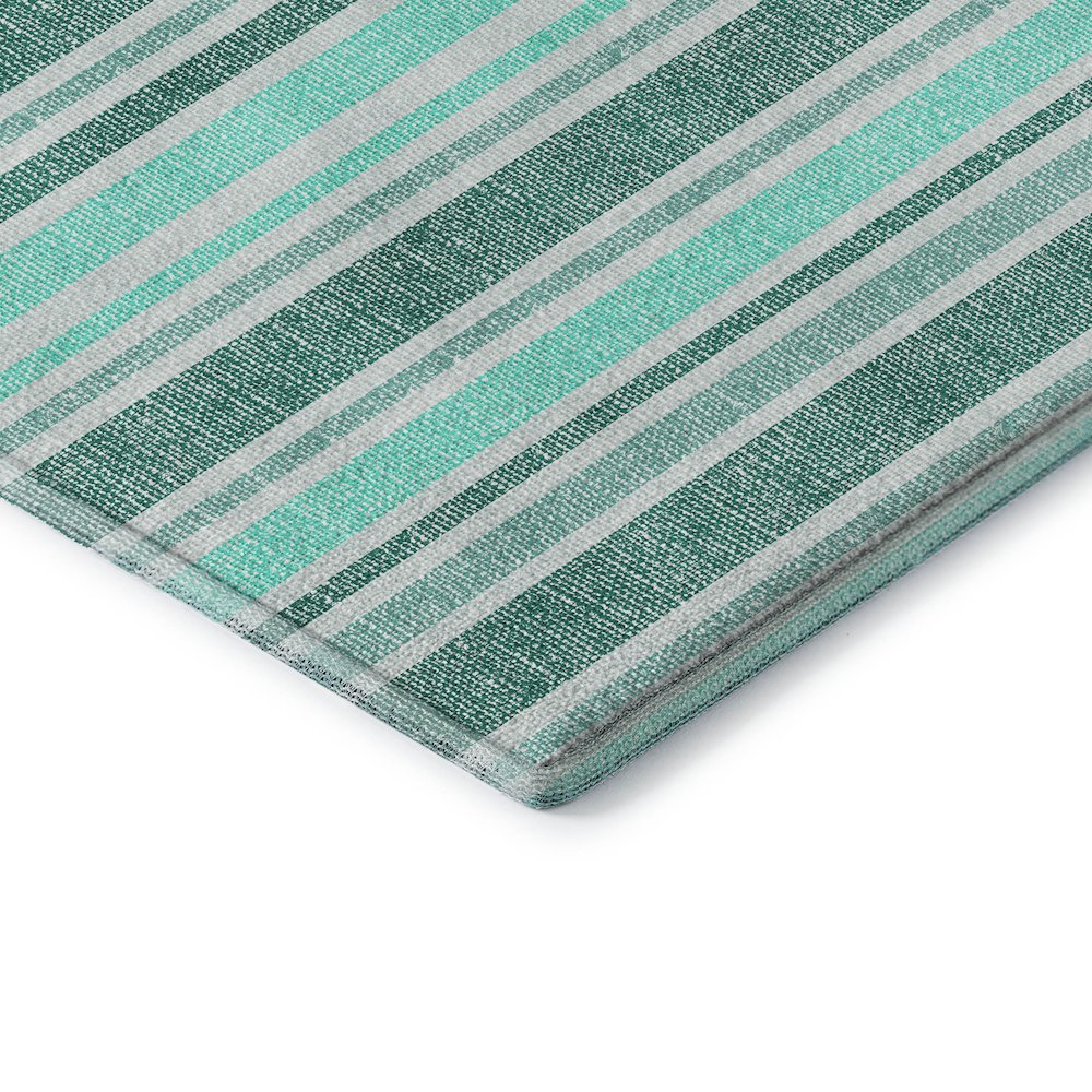 Premium Machine Washable Mayfield  Turquoise 8' x 8' Round Rug. Picture 3