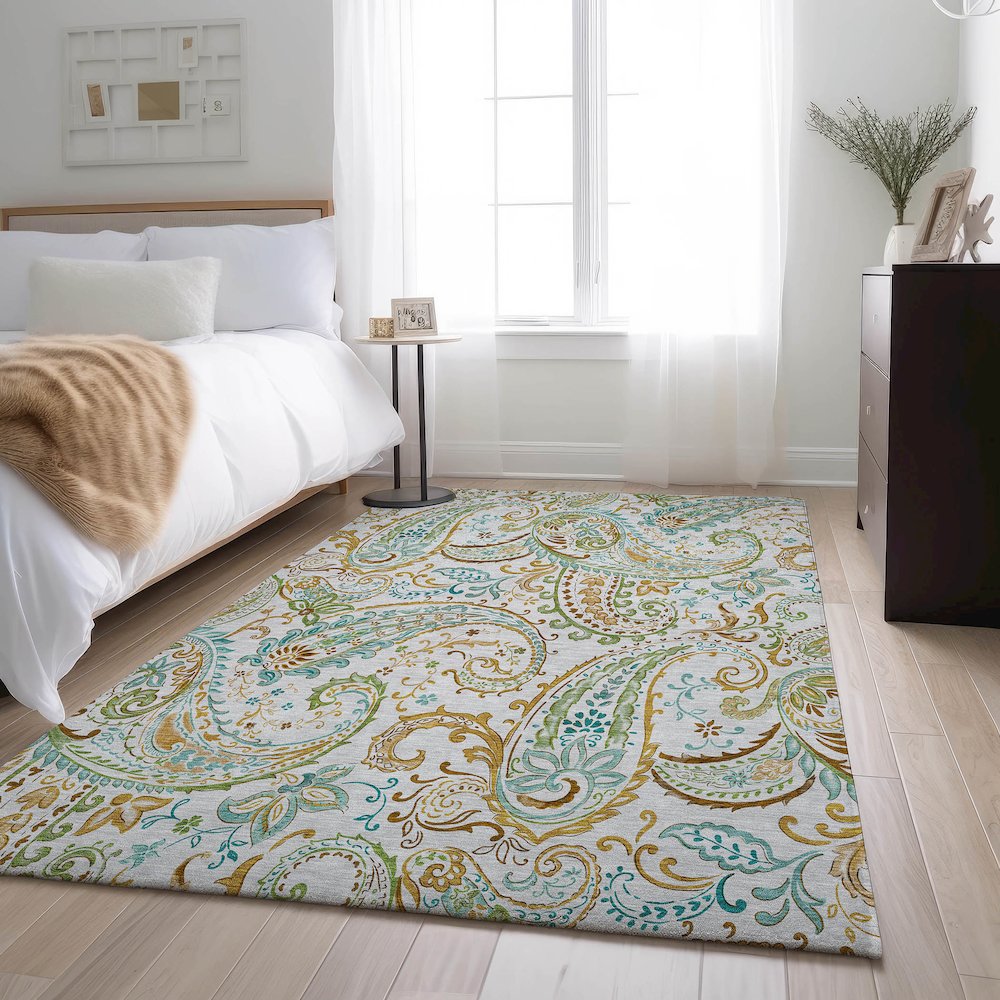 Premium Machine Washable Mayfield  Ivory 10' x 14' Rug. Picture 5
