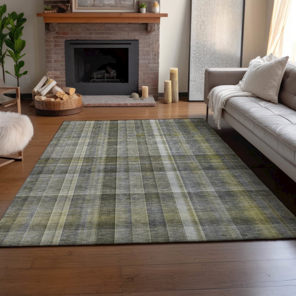 Premium Machine Washable Mayfield  Gray 10' x 14' Rug. Picture 6