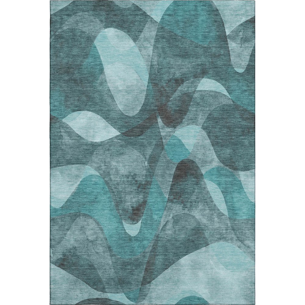 Premium Machine Washable Mayfield  Teal 10' x 14' Rug. Picture 1