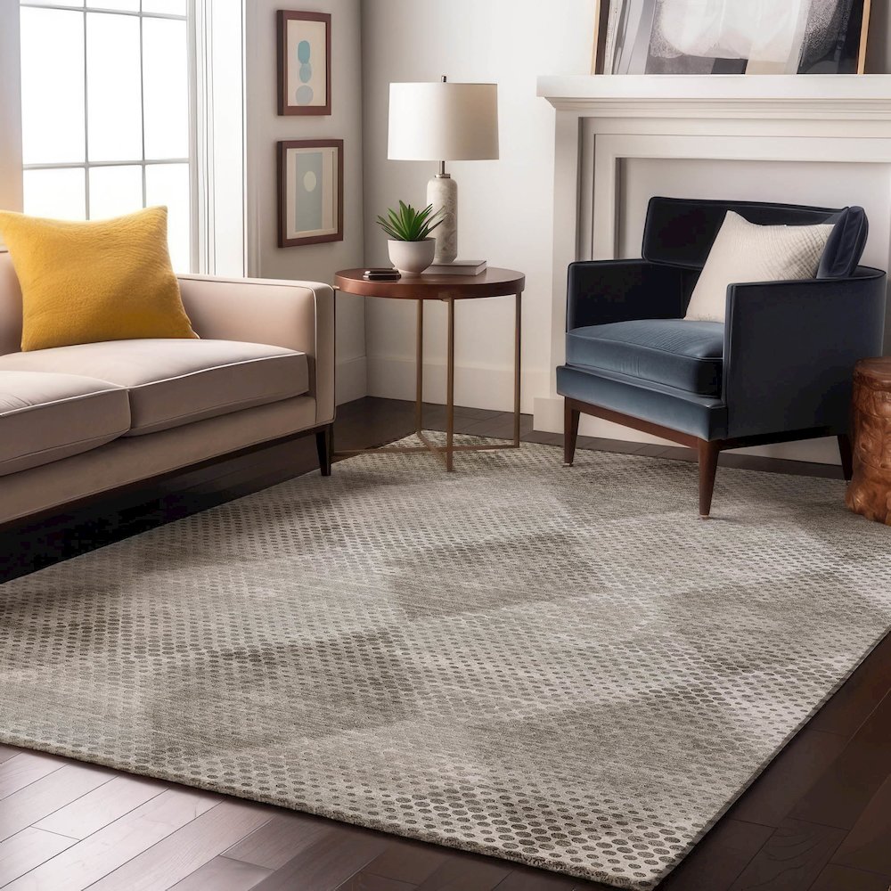 Premium Machine Washable Mayfield  Gray 10' x 14' Rug. Picture 5