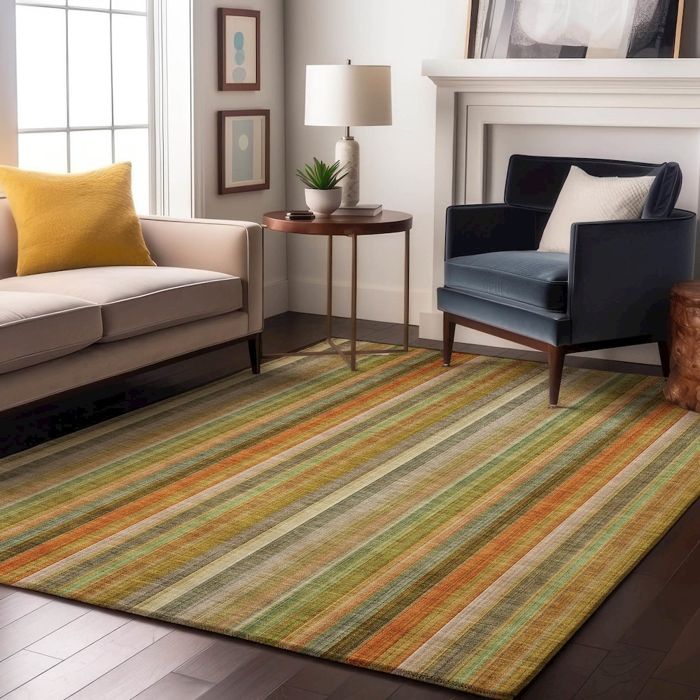 Premium Machine Washable Mayfield  Khaki 10' x 14' Rug. Picture 5