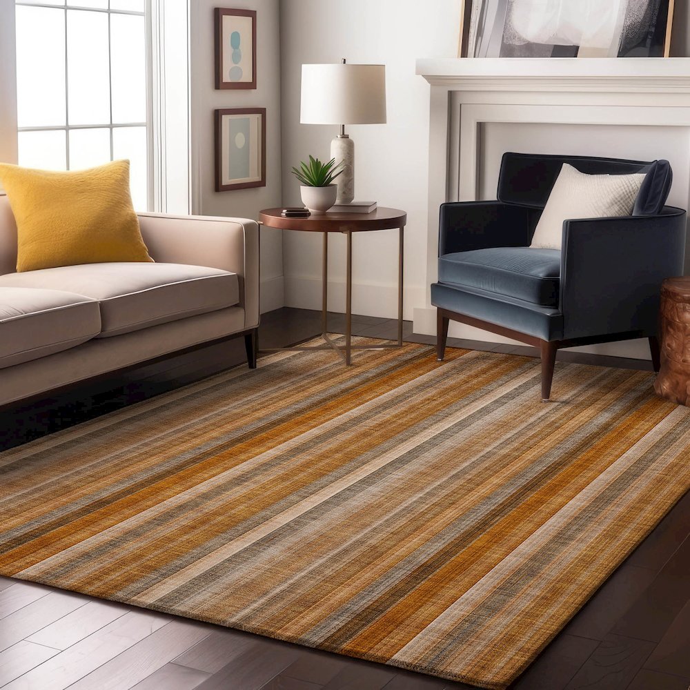 Premium Machine Washable Mayfield  Paprika 10' x 14' Rug. Picture 5