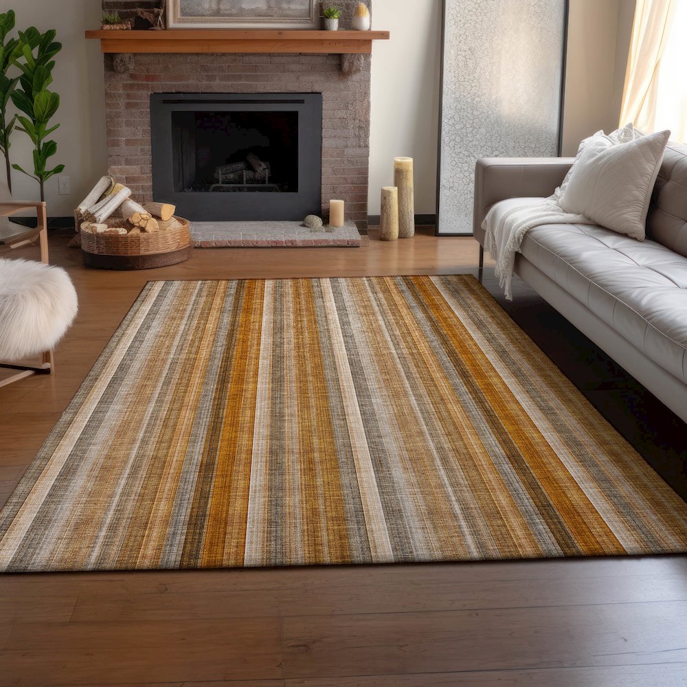 Premium Machine Washable Mayfield  Paprika 10' x 14' Rug. Picture 6