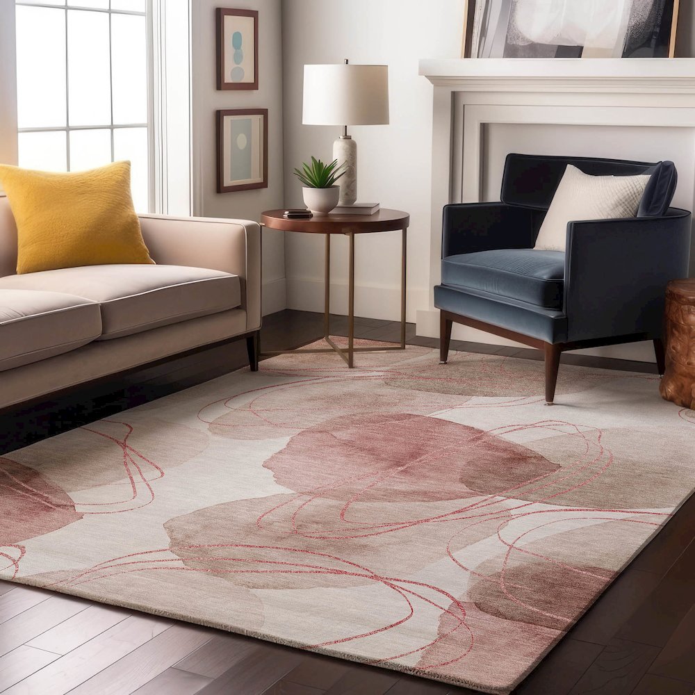 Premium Machine Washable Mayfield  Merlot 10' x 14' Rug. Picture 5