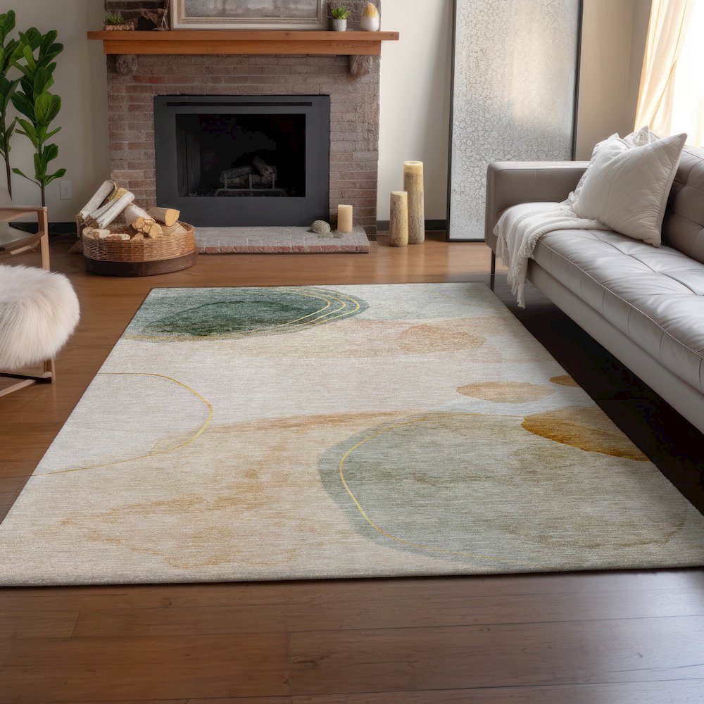 Premium Machine Washable Mayfield  Beige 10' x 14' Rug. Picture 6