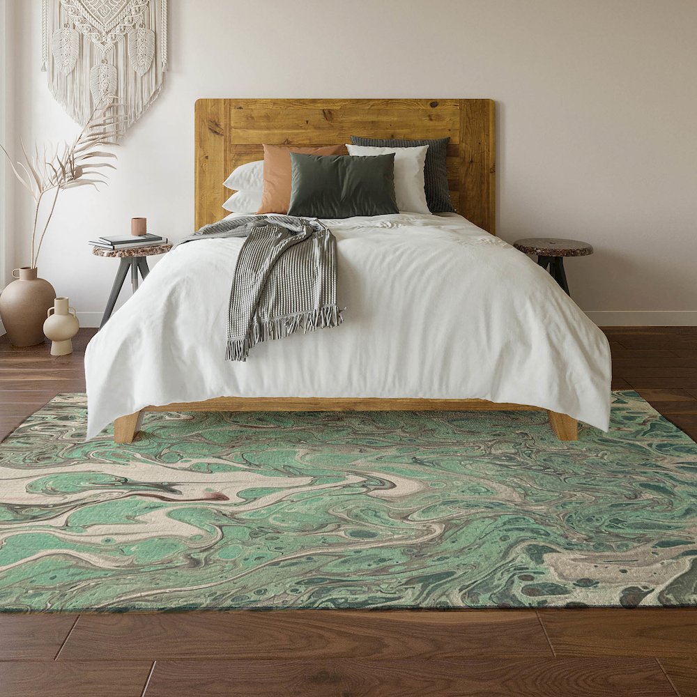 Premium Machine Washable Mayfield  Mint 10' x 14' Rug. Picture 6