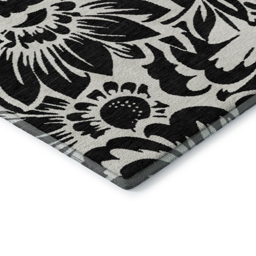 Premium Machine Washable Mayfield  Black 8' x 8' Round Rug. Picture 3
