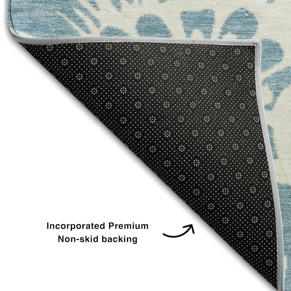 Premium Machine Washable Mayfield  Denim 8' x 8' Round Rug. Picture 2