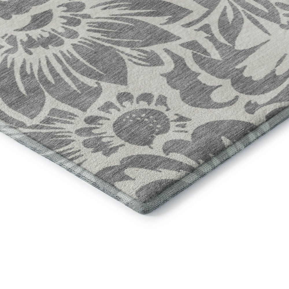 Premium Machine Washable Mayfield  Gray 8' x 8' Round Rug. Picture 3