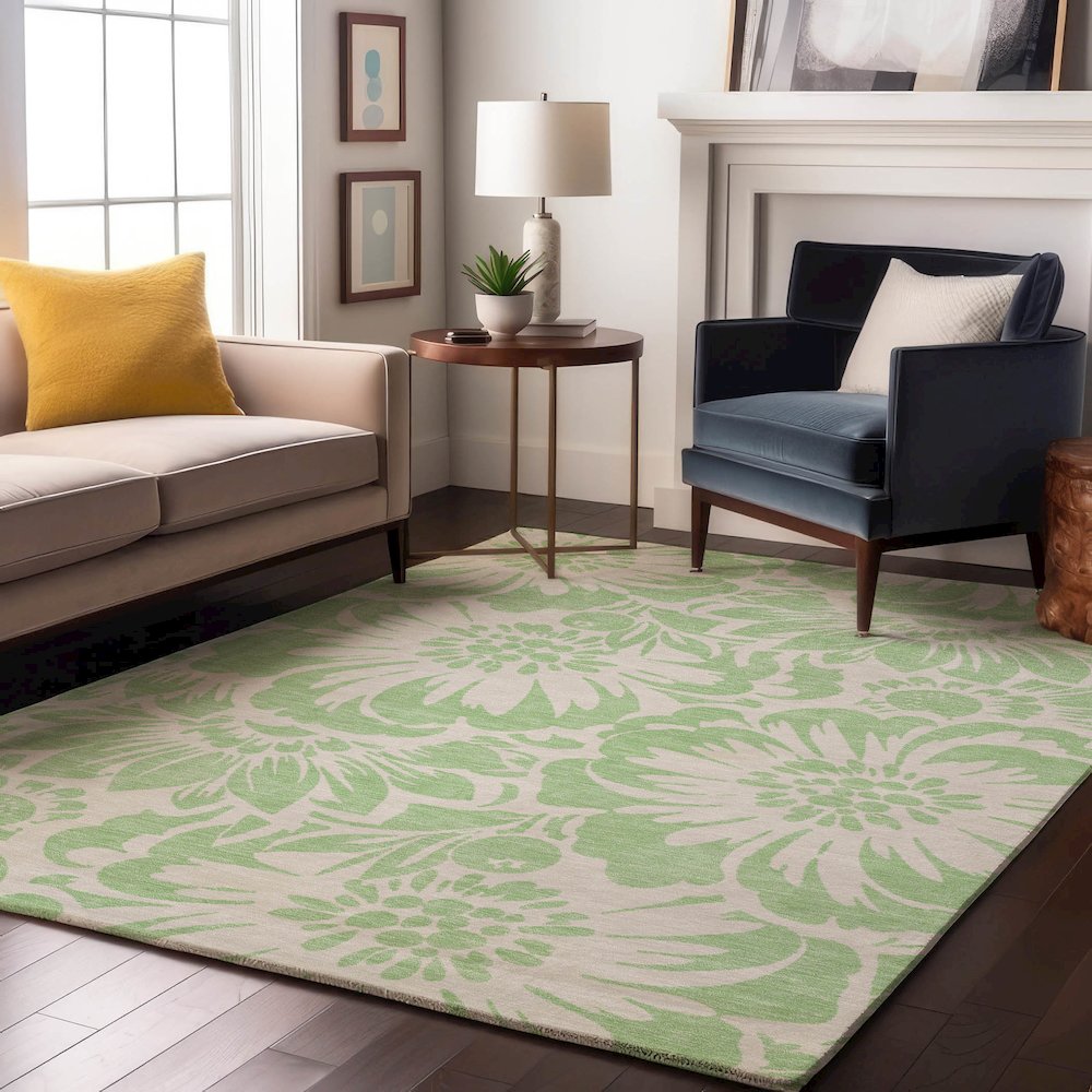 Premium Machine Washable Mayfield  Mint 10' x 14' Rug. Picture 5
