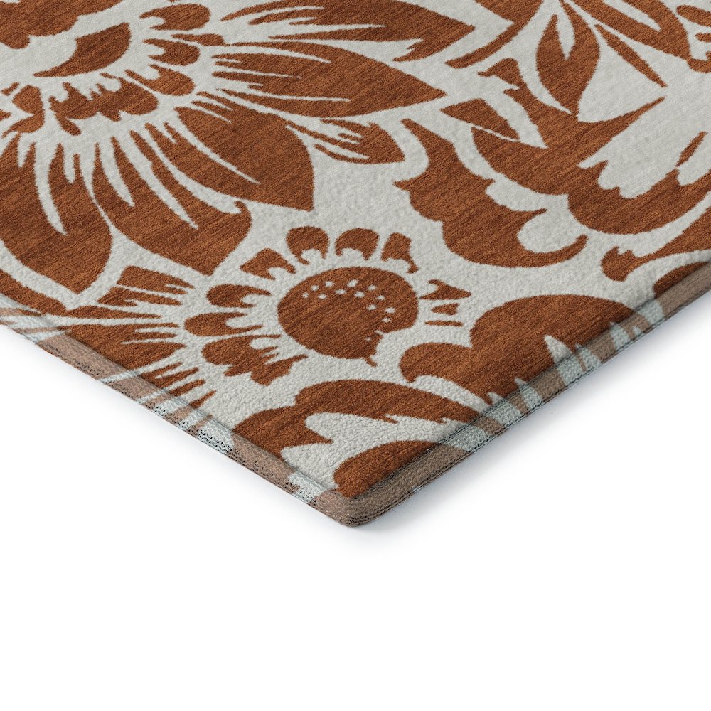 Premium Machine Washable Mayfield  Paprika 8' x 8' Round Rug. Picture 3