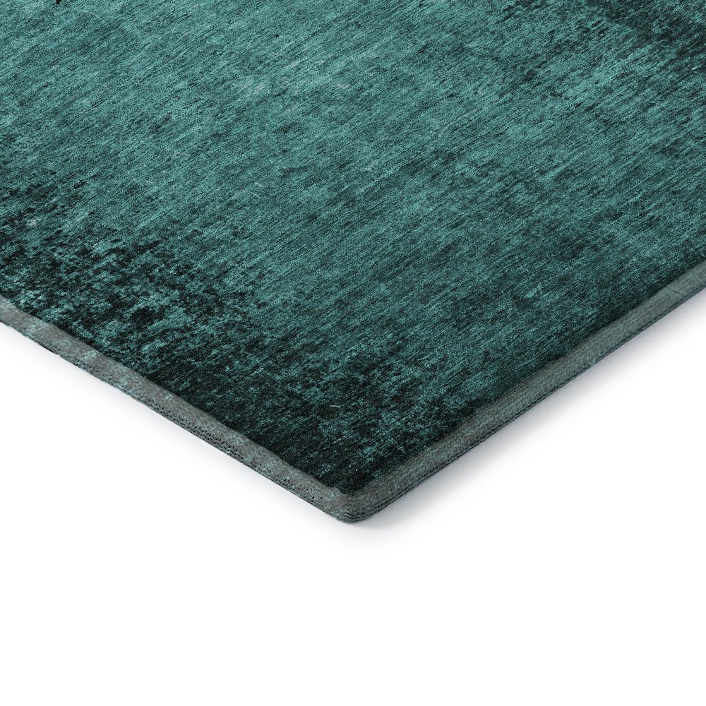 Premium Machine Washable Mayfield  Teal 8' x 8' Round Rug. Picture 3