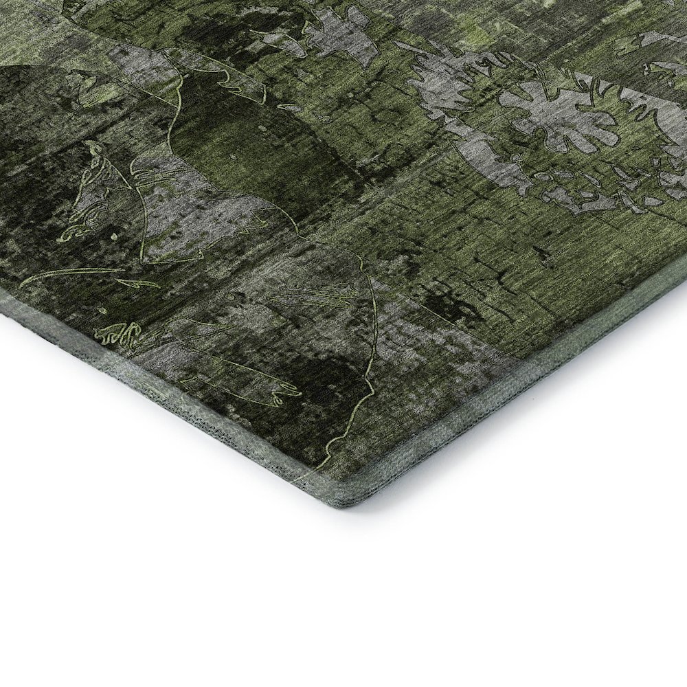 Premium Machine Washable Mayfield  Green 8' x 8' Round Rug. Picture 3