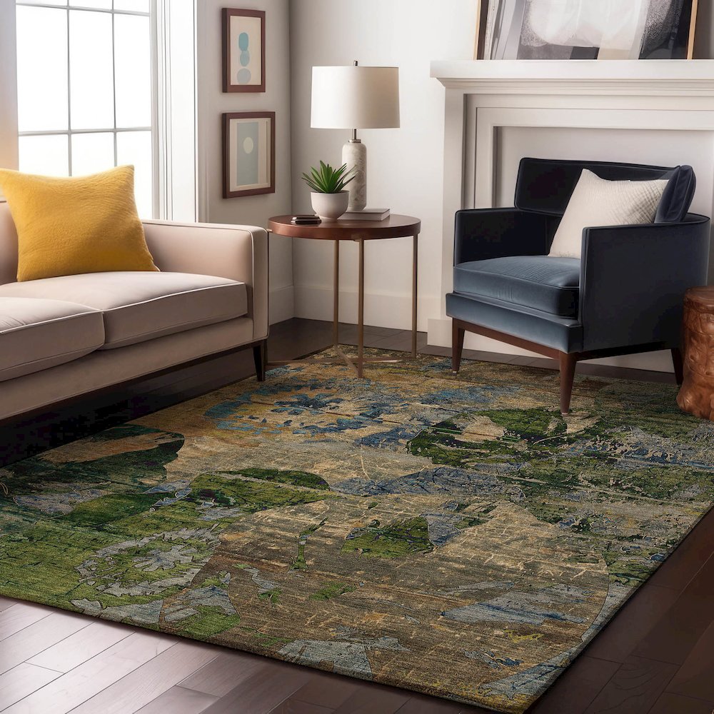 Premium Machine Washable Mayfield  Taupe 10' x 14' Rug. Picture 5