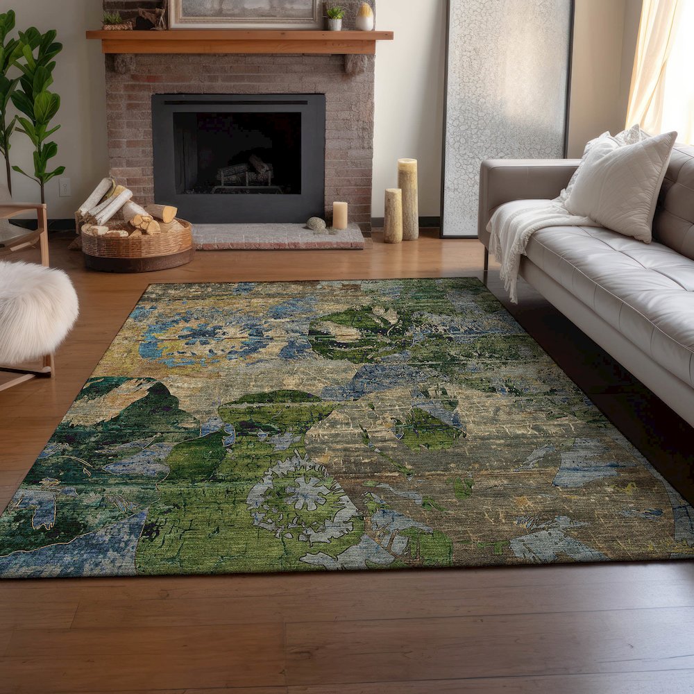 Premium Machine Washable Mayfield  Taupe 10' x 14' Rug. Picture 6