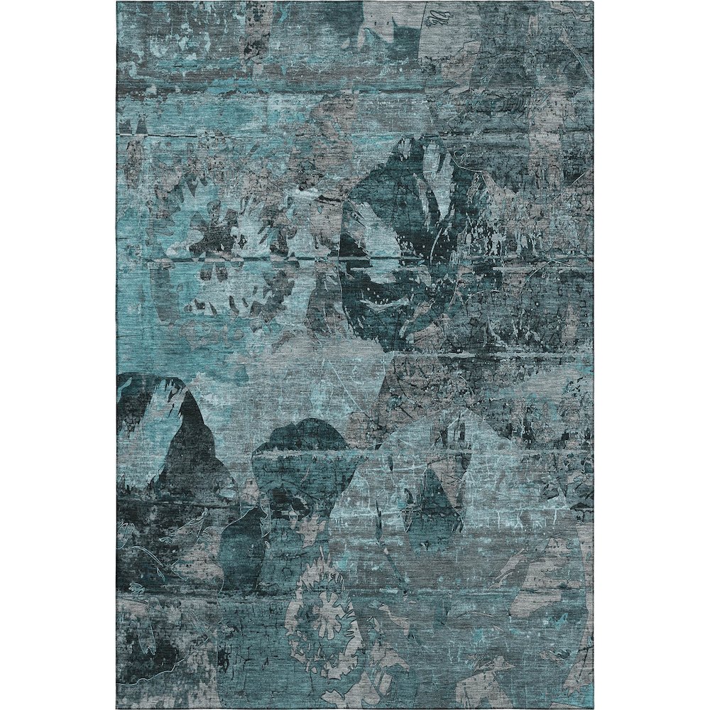 Premium Machine Washable Mayfield  Teal 10' x 14' Rug. Picture 1
