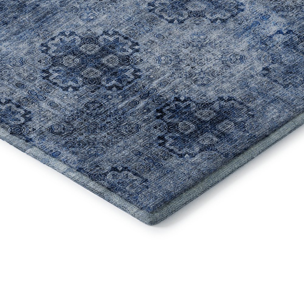 Premium Machine Washable Mayfield  Navy 8' x 8' Round Rug. Picture 3