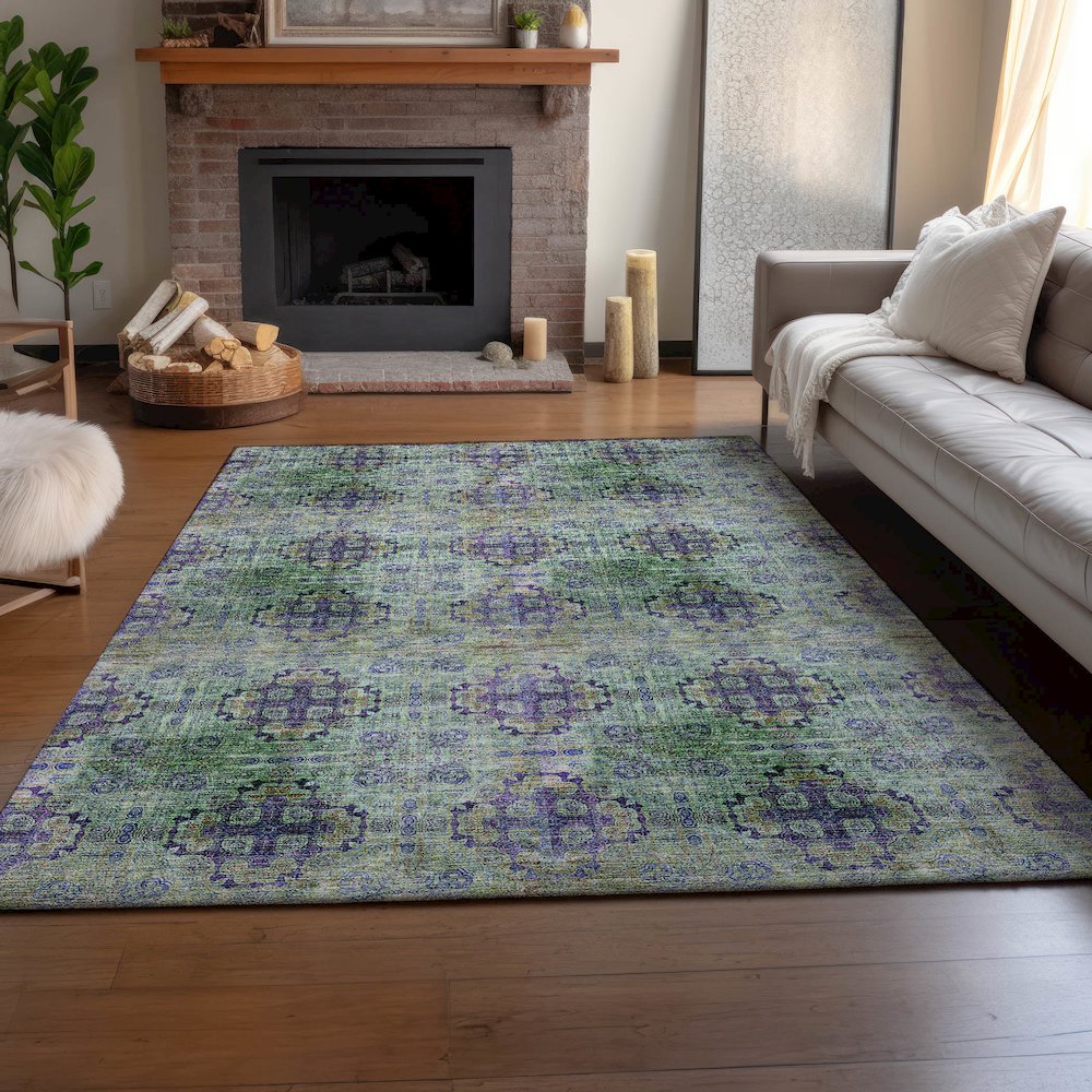 Premium Machine Washable Mayfield  Purple 10' x 14' Rug. Picture 6