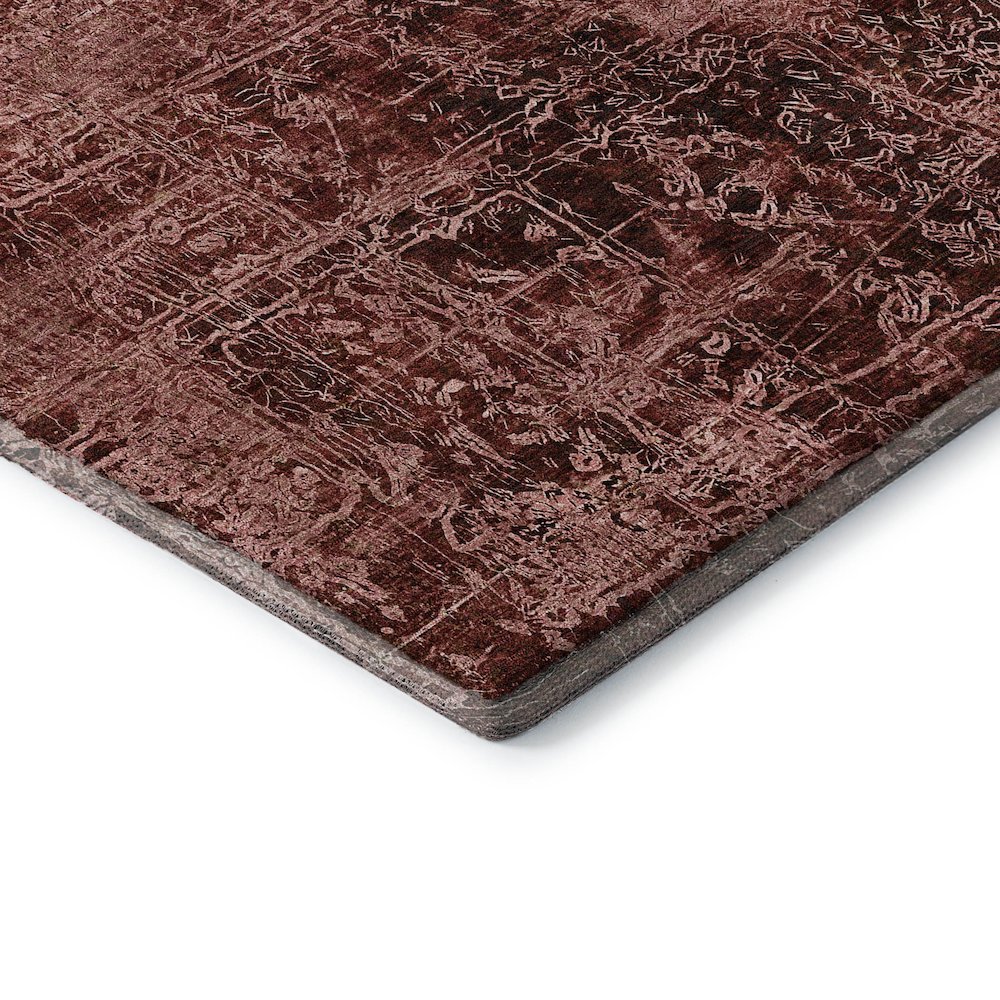 Premium Machine Washable Mayfield  Merlot 8' x 8' Round Rug. Picture 3