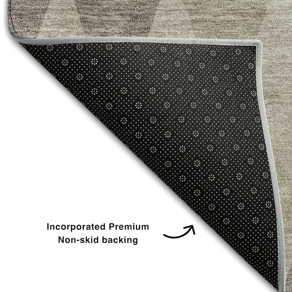 Premium Machine Washable Mayfield  Beige 8' x 8' Round Rug. Picture 2