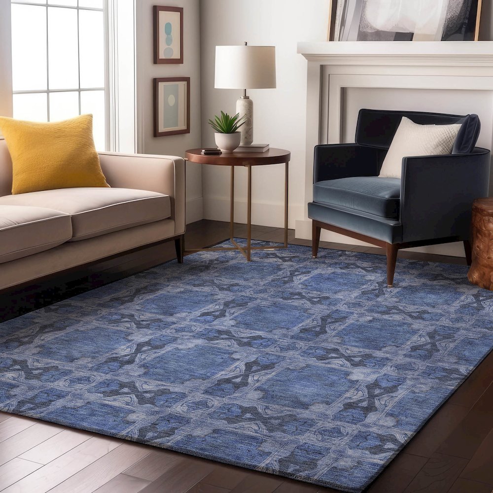 Premium Machine Washable Mayfield  Denim 10' x 14' Rug. Picture 5