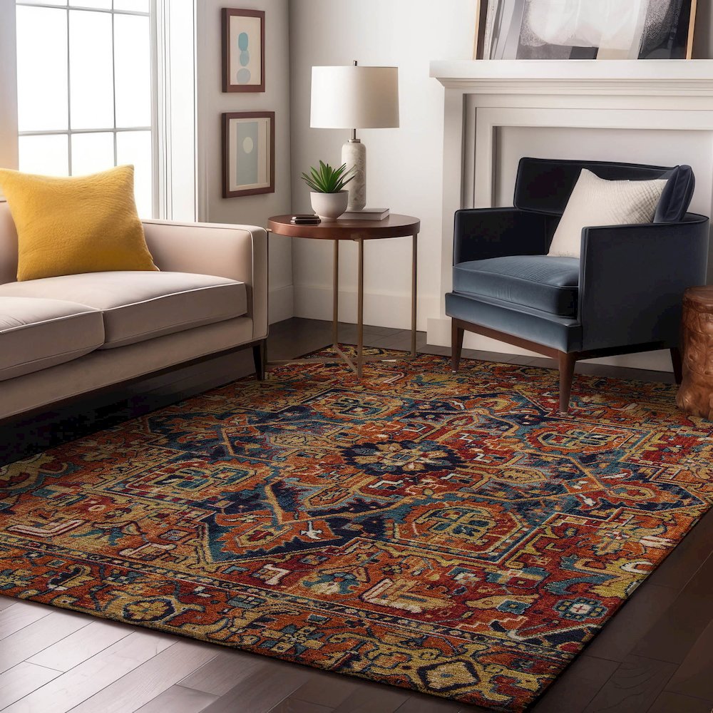 Premium Machine Washable Mayfield  Paprika 10' x 14' Rug. Picture 5