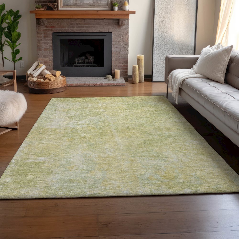 Premium Machine Washable Mayfield  Gold 10' x 14' Rug. Picture 6