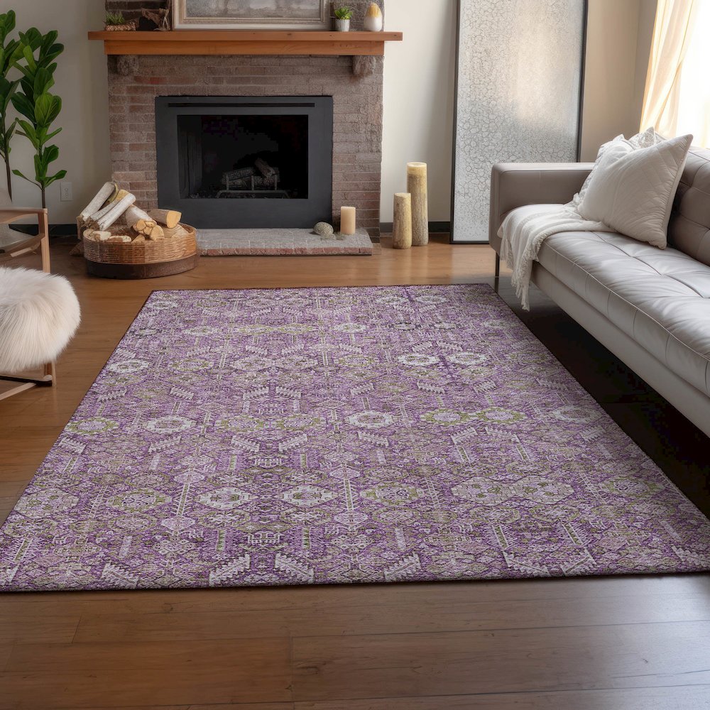 Premium Machine Washable Mayfield  Lavender 10' x 14' Rug. Picture 6
