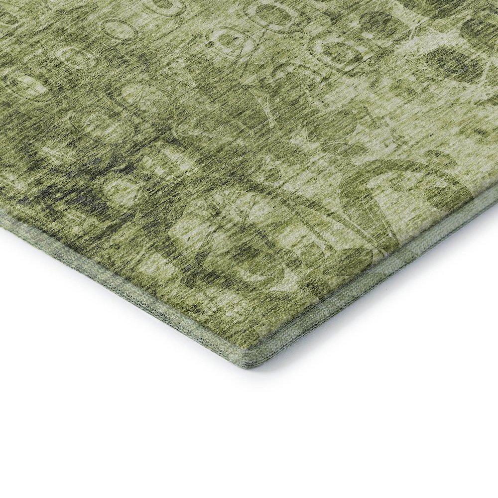 Premium Machine Washable Mayfield  Olive 8' x 8' Round Rug. Picture 3